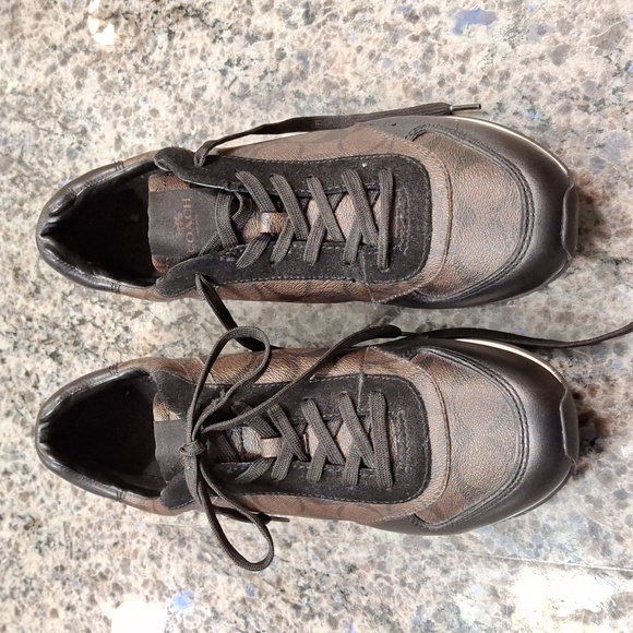 Coach Shoes - VINTAGE "COACH" Rebecca tennis shoes. Brown mahogany & Black. Sz. 10m. Flawless
